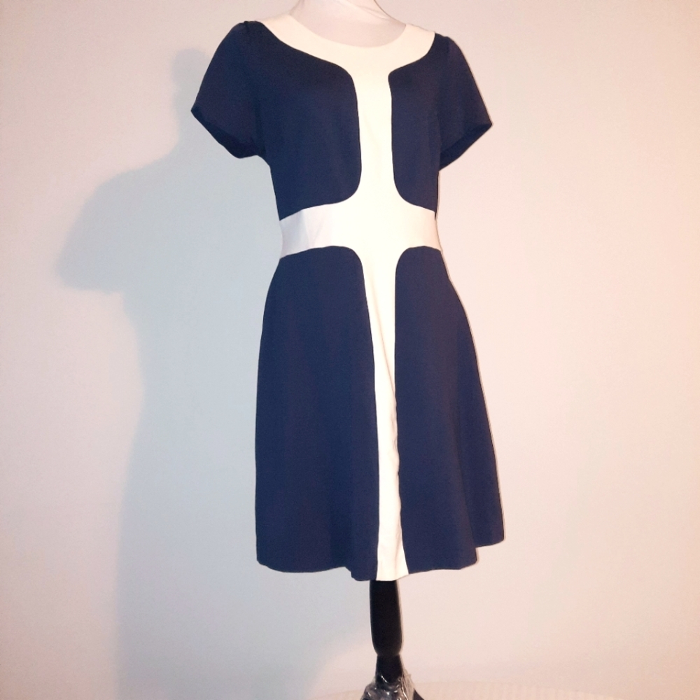 Boden blue and white dress